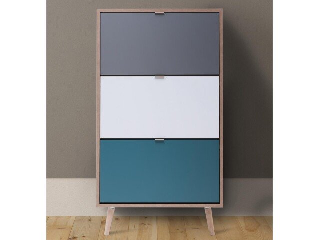 Schuhkipper >Visby< in Sonoma-Eiche - 70x127x24cm (BxHxT)