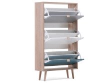 Schuhkipper >Visby< in Sonoma-Eiche - 70x127x24cm (BxHxT)