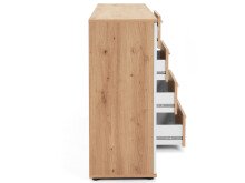 Sideboard >Jacklin< in Artisan Eiche Weiß - 120x85x35cm (BxHxT)