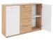 Sideboard >Jacklin< in Artisan Eiche Weiß - 120x85x35cm (BxHxT)