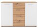 Sideboard >Jacklin< in Artisan Eiche Weiß - 120x85x35cm (BxHxT)
