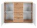 Sideboard >Jacklin< in Artisan Eiche Weiß - 120x85x35cm (BxHxT)