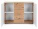 Sideboard >Jacklin< in Artisan Eiche Weiß - 120x85x35cm (BxHxT)
