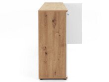 Sideboard >Jacklin< in Artisan Eiche Weiß - 160x85x35cm (BxHxT)
