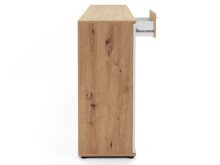 Sideboard >Jacklin< in Artisan Eiche Weiß - 160x85x35cm (BxHxT)