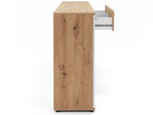 Sideboard >Jacklin< in Artisan Eiche Weiß - 160x85x35cm (BxHxT)
