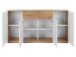Sideboard >Jacklin< in Artisan Eiche Weiß - 160x85x35cm (BxHxT)