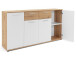 Sideboard >Jacklin< in Artisan Eiche Weiß - 160x85x35cm (BxHxT)