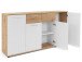 Sideboard >Jacklin< in Artisan Eiche Weiß - 160x85x35cm (BxHxT)