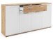 Sideboard >Jacklin< in Artisan Eiche Weiß - 160x85x35cm (BxHxT)