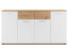 Sideboard >Jacklin< in Artisan Eiche Weiß - 160x85x35cm (BxHxT)