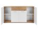 Sideboard >Jacklin< in Artisan Eiche Weiß - 160x85x35cm (BxHxT)