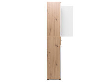 Schuhschrank >Jacklin I< in Artisan-Eiche Weiß - 70x185x35cm (BxHxT)