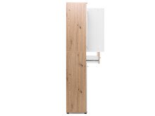 Schuhschrank >Jacklin I< in Artisan-Eiche Weiß - 70x185x35cm (BxHxT)