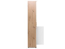 Schuhschrank >Jacklin I< in Artisan-Eiche Weiß - 70x185x35cm (BxHxT)