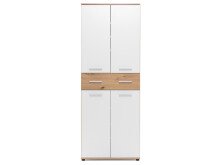 Schuhschrank >Jacklin I< in Artisan-Eiche Weiß - 70x185x35cm (BxHxT)