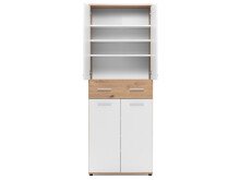 Schuhschrank >Jacklin I< in Artisan-Eiche Weiß - 70x185x35cm (BxHxT)