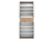 Schuhschrank >Jacklin I< in Artisan-Eiche Weiß - 70x185x35cm (BxHxT)