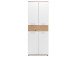 Schuhschrank >Jacklin I< in Artisan-Eiche Weiß - 70x185x35cm (BxHxT)