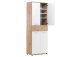Schuhschrank >Jacklin I< in Artisan-Eiche Weiß - 70x185x35cm (BxHxT)