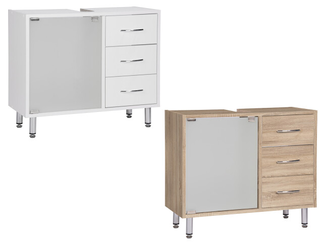 Waschbeckenunterschrank >Lancaster< in  aus Kunststoff - 66x58x30cm (BxHxT)