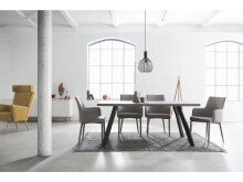 Esstisch >Memphis< in Anthrazit aus Metall - 160x76x90cm (BxHxT)