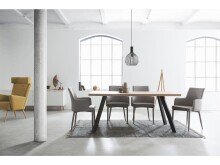 Esstisch >Memphis< in Anthrazit aus Metall - 160x76x90cm (BxHxT)