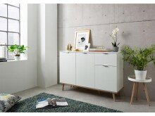 Kommode >Dalarna< in Weiß aus Metall - 120x85x40cm (BxHxT)