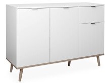 Kommode >Dalarna< in Weiß aus Metall - 120x85x40cm (BxHxT)