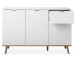 Kommode >Dalarna< in Weiß aus Metall - 120x85x40cm (BxHxT)