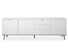 Sideboard >Dalarna< in Weiß aus Metall - 200x68x40cm (BxHxT)