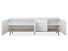 Sideboard >Dalarna< in Weiß aus Metall - 200x68x40cm (BxHxT)