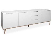 Sideboard >Dalarna< in Weiß aus Metall - 200x68x40cm (BxHxT)