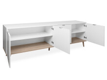 Sideboard >Dalarna< in Weiß aus Metall - 200x68x40cm (BxHxT)