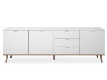 Sideboard >Dalarna< in Weiß aus Metall - 200x68x40cm (BxHxT)