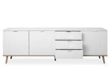 Sideboard >Dalarna< in Weiß aus Metall - 200x68x40cm (BxHxT)