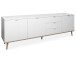Sideboard >Dalarna< in Weiß aus Metall - 200x68x40cm (BxHxT)