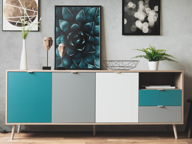 Sideboard >Visby< in Sonoma-Eiche - 180x71x40cm (BxHxT)
