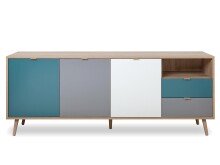 Sideboard >Visby< in Sonoma-Eiche - 180x71x40cm (BxHxT)