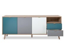 Sideboard >Visby< in Sonoma-Eiche - 180x71x40cm (BxHxT)