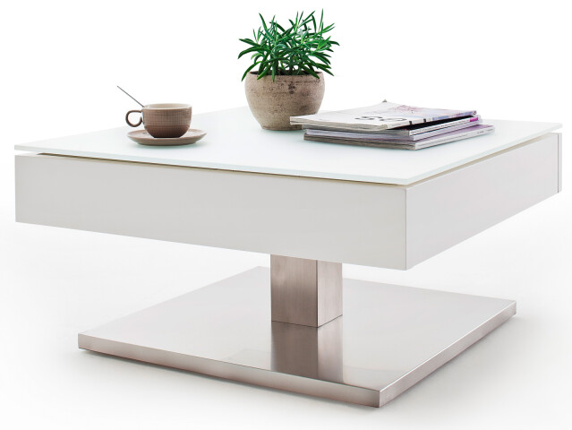 Couchtisch >Marcie< in Weiß matt aus MDF - 75x38x75cm (BxHxT)