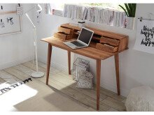 Schreibtisch >Mildura< in Asteiche aus Massivholz - 110x90x58cm (BxHxT)