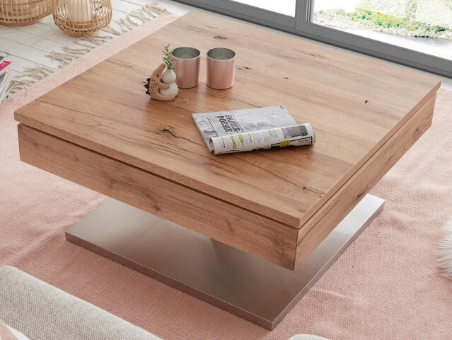 Couchtisch >Marcie< in Asteiche geölt aus Metall - 75x38x75cm (BxHxT)