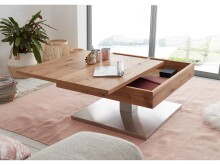 Couchtisch >Marcie< in Asteiche geölt aus Metall - 75x38x75cm (BxHxT)