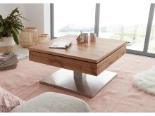 Couchtisch >Marcie< in Asteiche geölt aus Metall - 75x38x75cm (BxHxT)