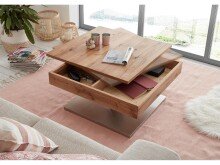 Couchtisch >Marcie< in Asteiche geölt aus Metall - 75x38x75cm (BxHxT)