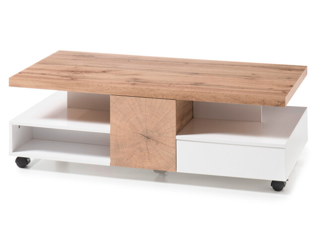 Couchtisch >Rouen< in Weiß matt lackiert aus MDF - 120x40x60cm (BxHxT)