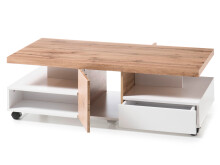 Couchtisch >Rouen< in Weiß matt lackiert aus MDF - 120x40x60cm (BxHxT)