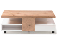 Couchtisch >Rouen< in Weiß matt lackiert aus MDF - 120x40x60cm (BxHxT)