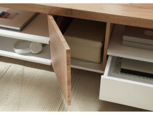 Couchtisch >Rouen< in Weiß matt lackiert aus MDF - 120x40x60cm (BxHxT)